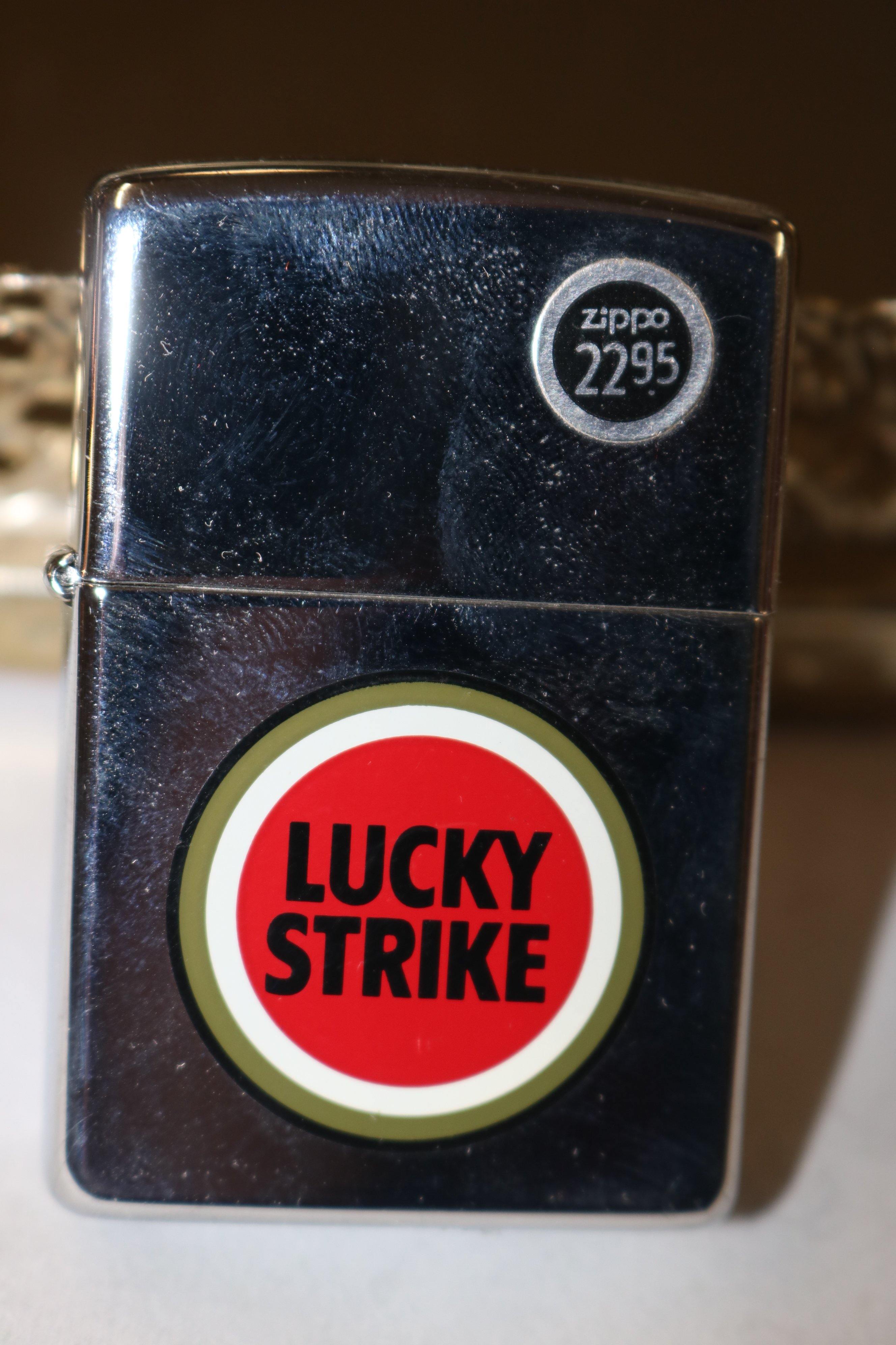 Lucky Strike Zippo Oil Windproof Chrome Lighter Sealed New