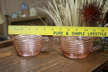 Load image into Gallery viewer, Pink Manhattan Glass Creamer and Sugar Dish

