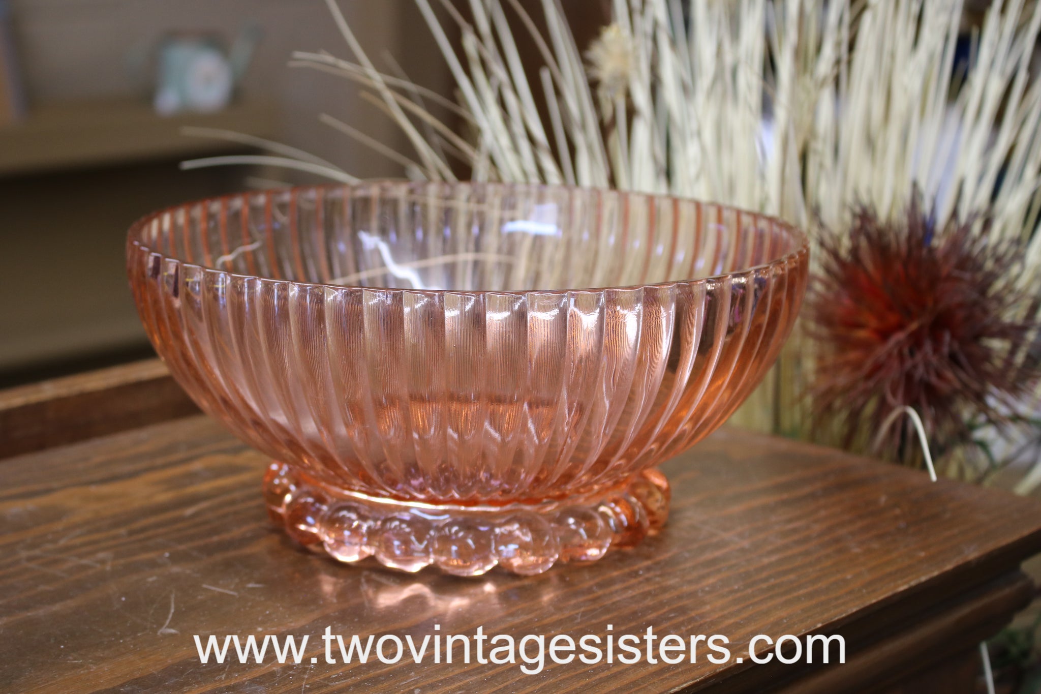 Large Glass Salad Bowl Ribbed bowl