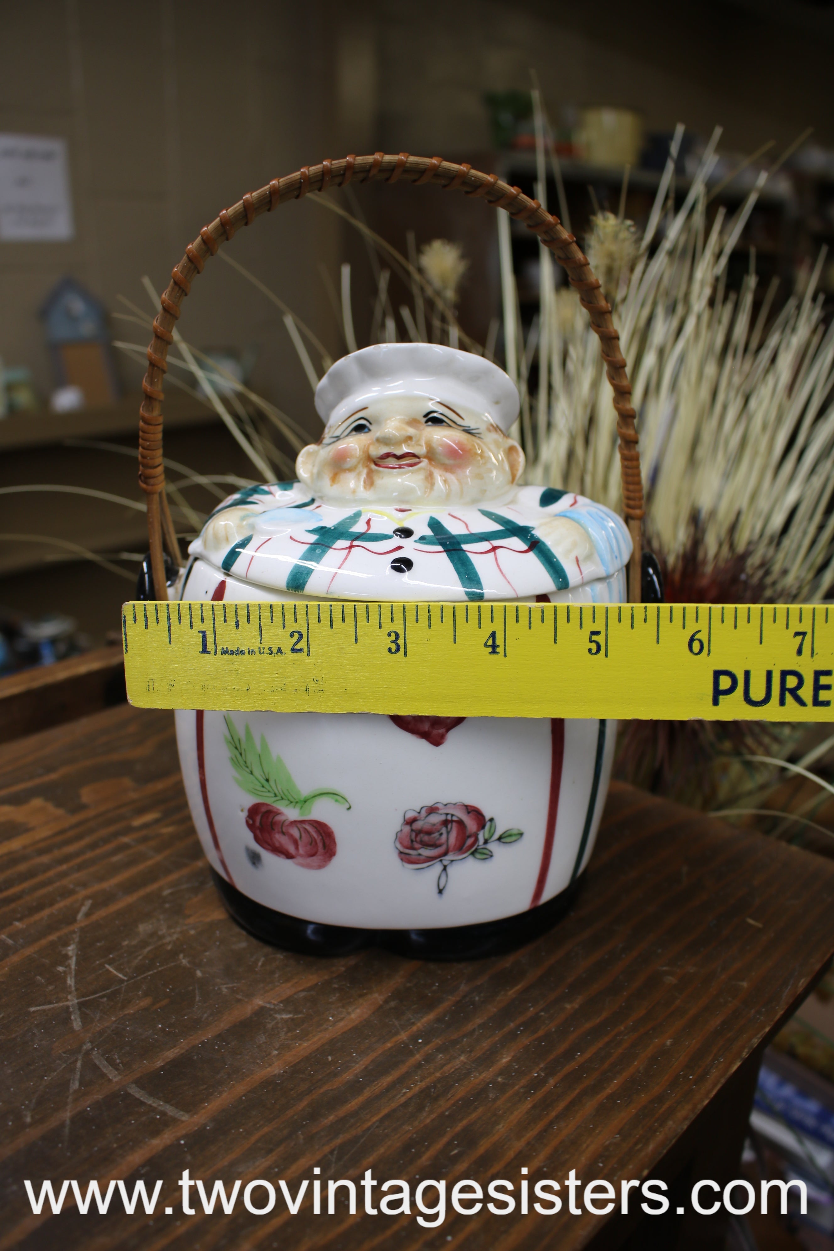 Vintage chef hot head cookie jar