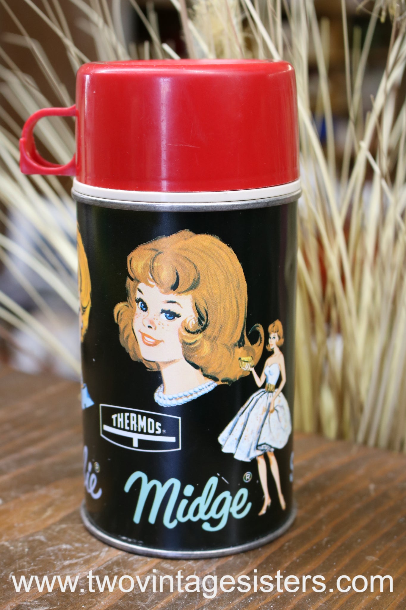 1965 BARBIE, MIDGE and SKIPPER Thermos, 1965 Mattel Inc., Vintage