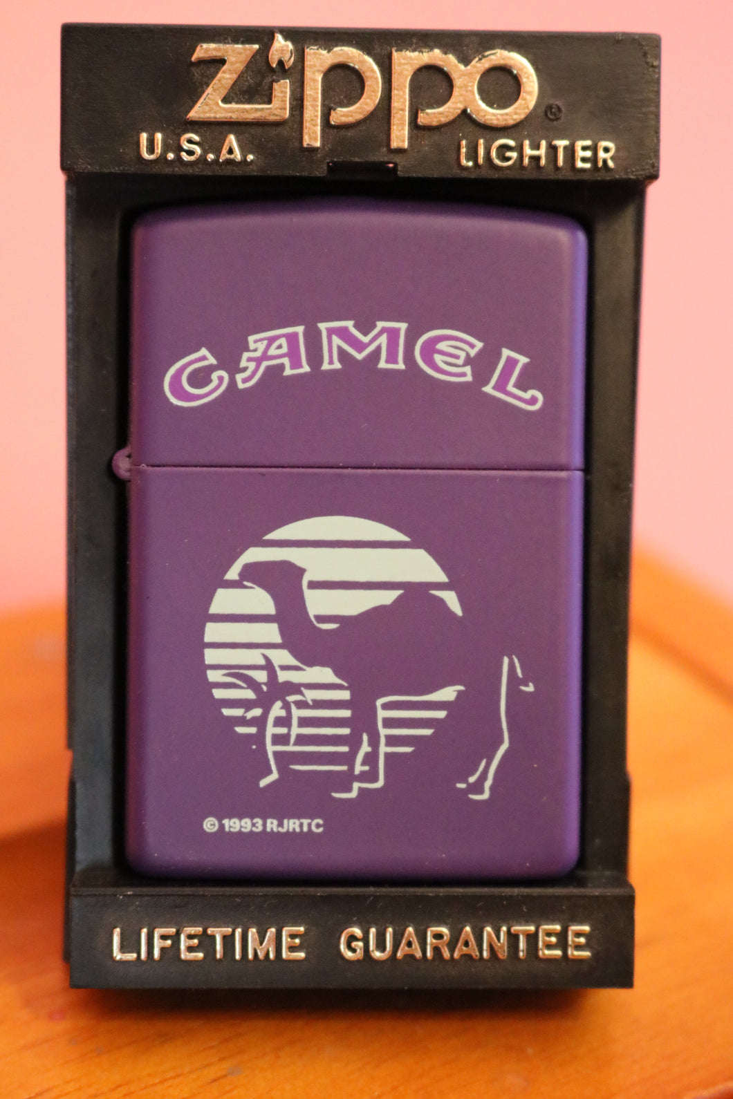 1993 Zippo Camel Lighter Purple Desert Sunset Sealed