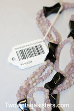 Load image into Gallery viewer, Amethyst &amp; Onyx Glass Bead Necklace

