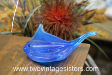 Load image into Gallery viewer, Blue Art Glass Manta Sting Ray Marine Life Figurine
