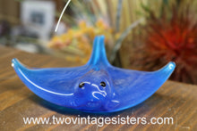 Load image into Gallery viewer, Blue Art Glass Manta Sting Ray Marine Life Figurine
