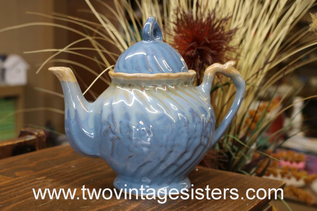 Home Essentials And Beyond Reactive Collection Blue Gold Tea Pot