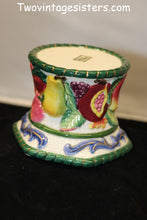 Load image into Gallery viewer, Fitz &amp; Floyd Fruits Al Fresco Ceramic Pillar Candle Stand Hand Painted
