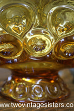 Load image into Gallery viewer, L.E Smith Glass Amber Moon and Star Low Banana Stand Compote
