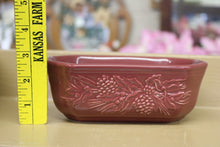 Load image into Gallery viewer, Longaberger Pottery Christmas Pine Cone Loaf Pan Mini Paprika
