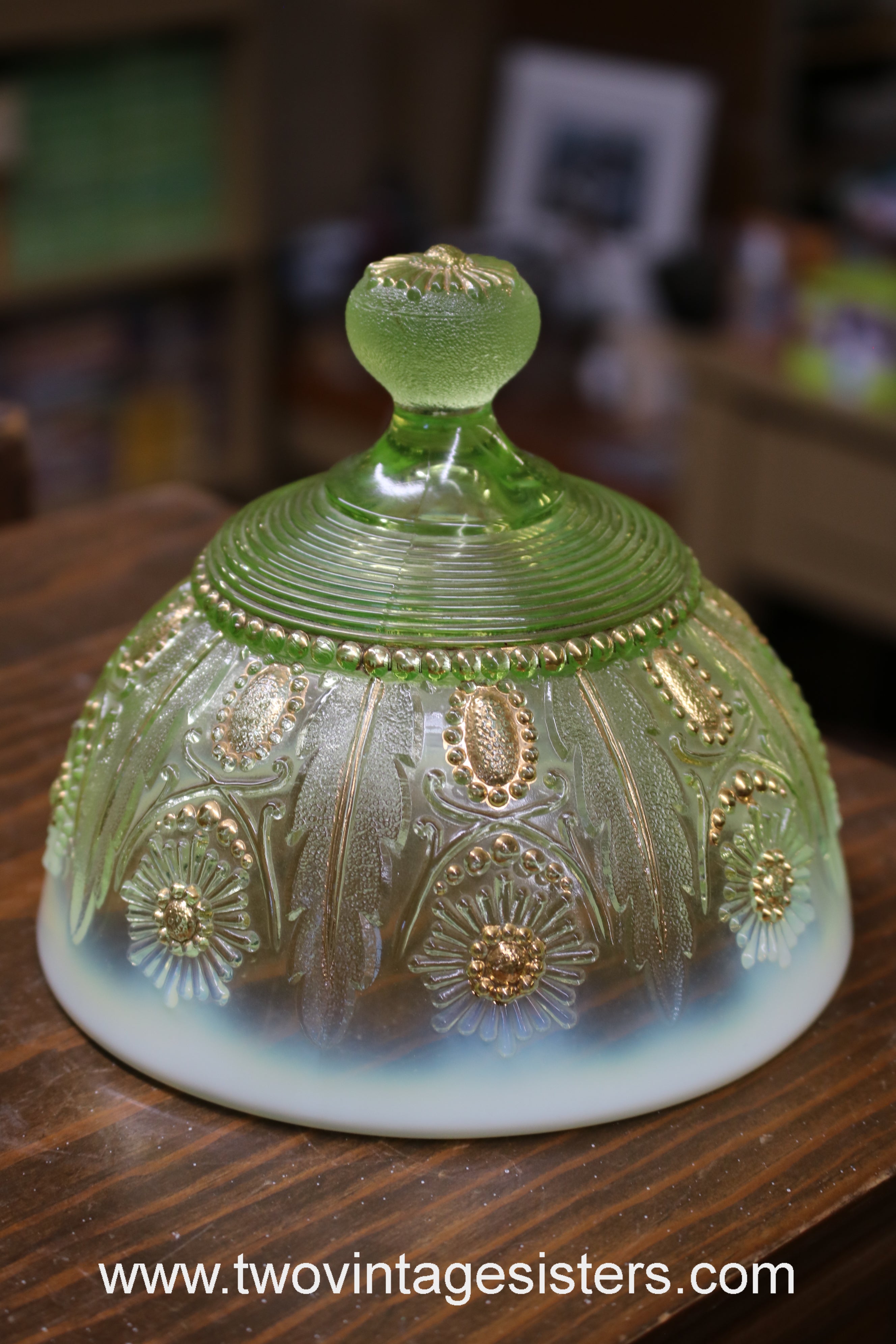 Deals Vintage Uranium Glass Butterdish