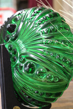 Load image into Gallery viewer, Anchor Hocking Bubble Dot Emerald Green Glass Footed Dish Bowl
