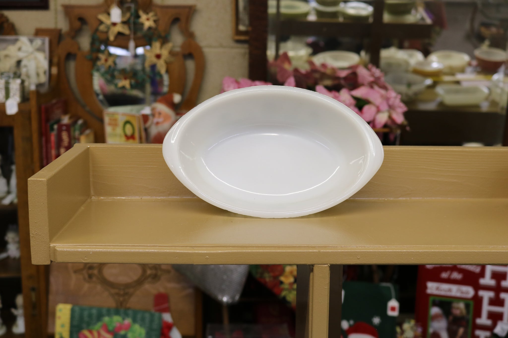 Vintage Glasbake 1 Qt. Milk Glass Casserole Dish with Glass Clear Lid