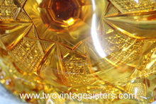 Load image into Gallery viewer, Smith Glass Amber Compote Candy Dish Bowl Heritage Hobstar Cane &amp; Arch
