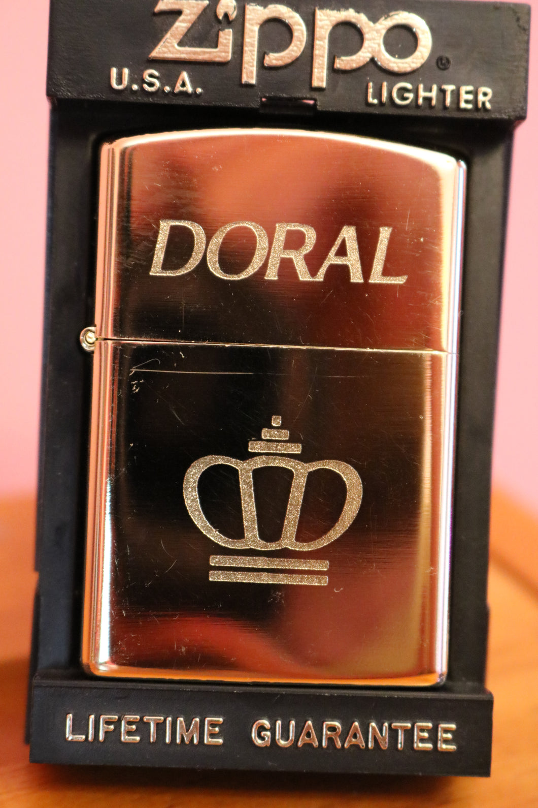 Vintage Doral Gold Chrome Firebird Zippo Style Lighter