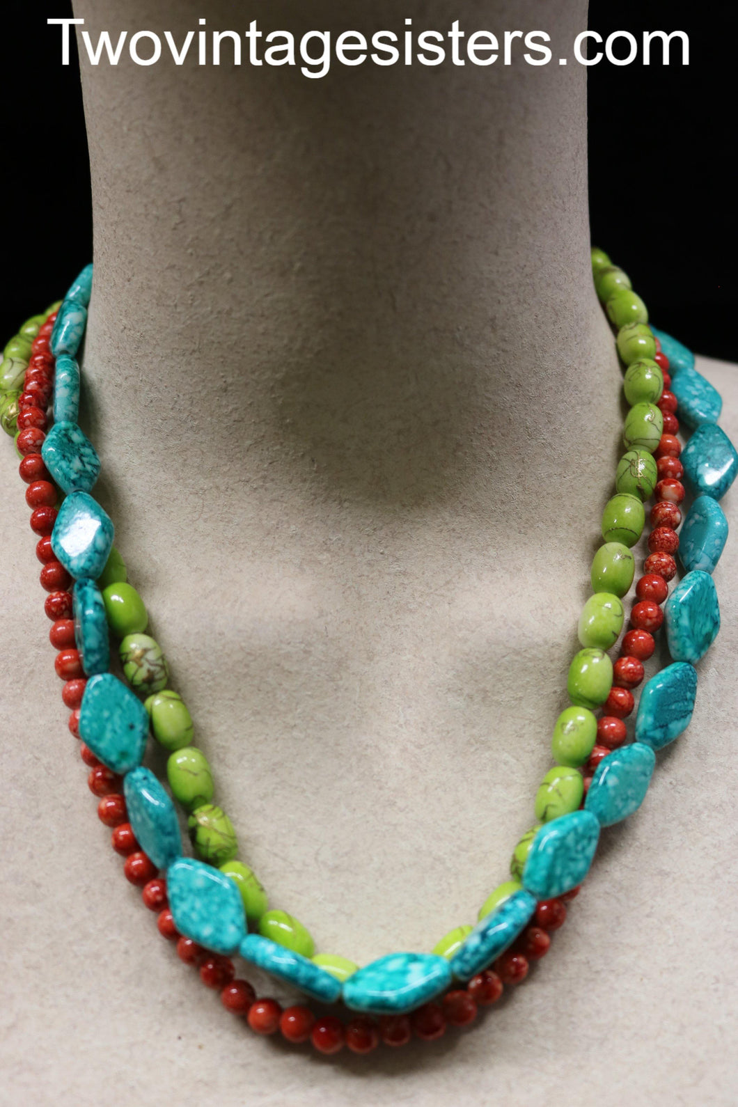 Premier Designs Three Strand Multi Color Necklace