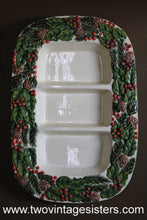 Load image into Gallery viewer, International Bazaar Serving Platter Pine Cone Holly Berry
