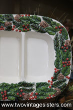 Load image into Gallery viewer, International Bazaar Serving Platter Pine Cone Holly Berry
